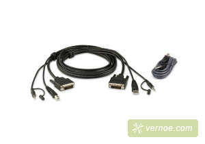 Комплект кабелей USB, DVI-D Dual Link для защищенного KVM-переключателя (3м) ATEN 2L-7D03UDX4 Set Cables  3M  for USB DVI-D Dual Link Dual Display Secure KVM Cable kit