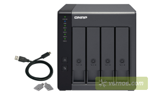 Полка расширения сетевого хранилища без дисков QNAP TR-004 channel  DAS  4 Bay 2.5/3.5 SATA  Type-C USB 3.1 Gen 1 (5 Gb/s ) Direct Attached Storage with Hardware RAID