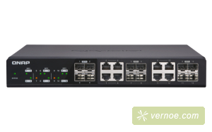Коммутатор QNAP QSW-1208-8C   10GbE switch 12 ports (4x10G SFP+ ports +  8x10G combo ports (RJ-45 10GbE and 10G SFP+))