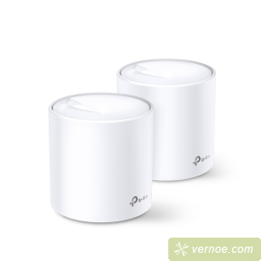 Точка доступа TP-Link Deco X60(2-pack) AX3000 Whole Home Mesh Wi-Fi System, Wi-Fi 6, 2402Mbps (4 streams) at 5GHz and 574Mbps (2 streams) at 2.4GHz, 2 Gigabit ports of each unit, support OFDMA