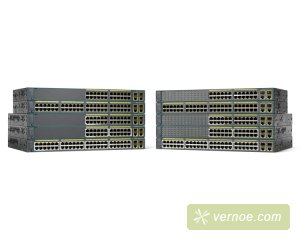 Коммутатор Cisco WS-C2960+24PC-L Catalyst 2960 Plus 24 10/100 PoE + 2 T/SFP   LAN Base