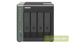 Сетевое хранилище без дисков QNAP TS-431KX-2G SMB   NAS 4 HDD trays. Alpine AL214, 4-core, 1.7GHz, 2 GB DDR3 (1 x 2 GB) up to 8 GB (1 x 8 GB), 1x10 GbE SFP+, 2x1GB Ethernet, USB 3.2x3