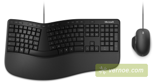 Комплект (клавиатура + мышь) Microsoft RJY-00011  Wired Ergonomic keyboard & Ergonomic mouse, Black For Bsnss