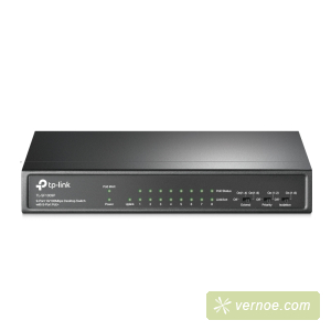 Коммутатор TP-Link TL-SF1009P 9-port 10/100Mbps unmanaged switch with 8 PoE+ ports, compliant with 802.3af/at PoE