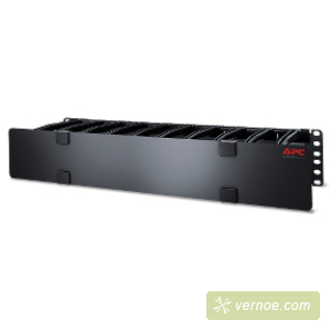 Горизонтальный кабельный органайзер APC AR8603A Horizontal Cable Manager, 2U x 6" Deep with Cable Tie-off bottom plate, Single-Sided with Cover