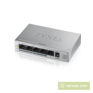 Коммутатор ZyXEL GS1005HP-EU0101F Zyxel GS1005HP Switch PoE +, 5xGE (4xPoE +), desktop, metal, silent, PoE budget 60 W